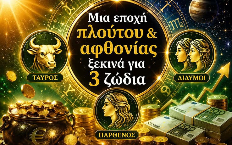 Μια εποχή πλούτου & αφθονίας ξεκινά για 3 ζώδια