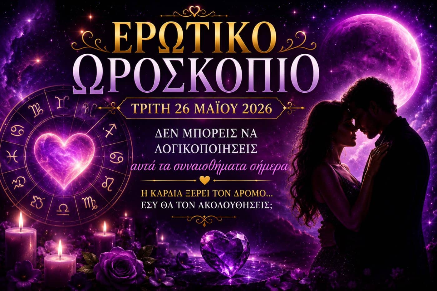 Ερωτικό Ωροσκόπιο Τρίτης 26 Μαΐου 2026: Δεν μπορείς να αγνοήσεις αυτά τα συναισθήματα