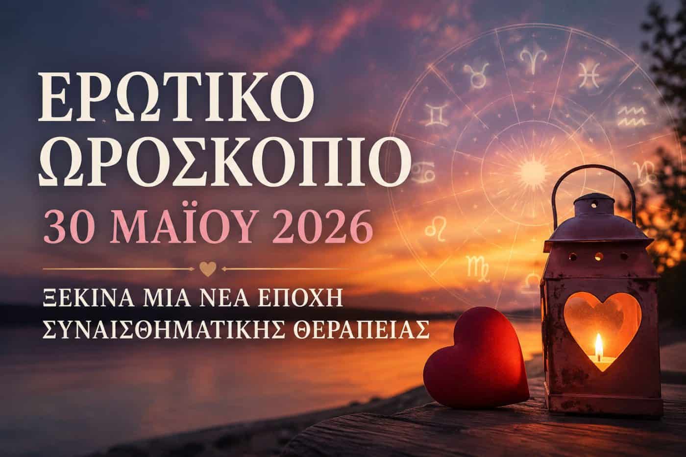 Ερωτικό Ωροσκόπιο για το Σάββατο 30 Μαΐου 2026: Ξεκινά μια νέα εποχή συναισθηματικής θεραπείας