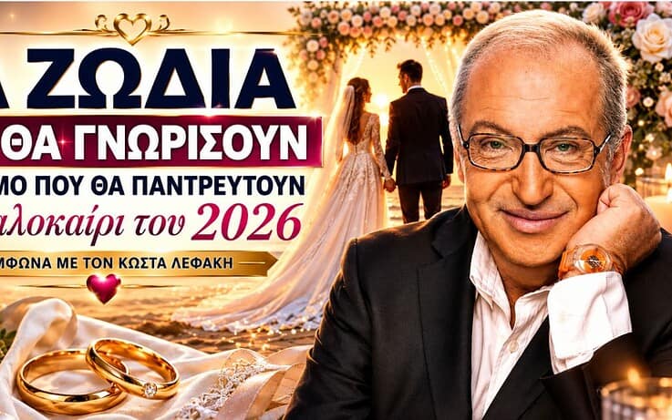 Τα 3 Ζώδια που θα γνωρίσουν το άτομο που θα παντρευτούν το καλοκαίρι του 2026, σύμφωνα με τον Κώστα Λεφάκη