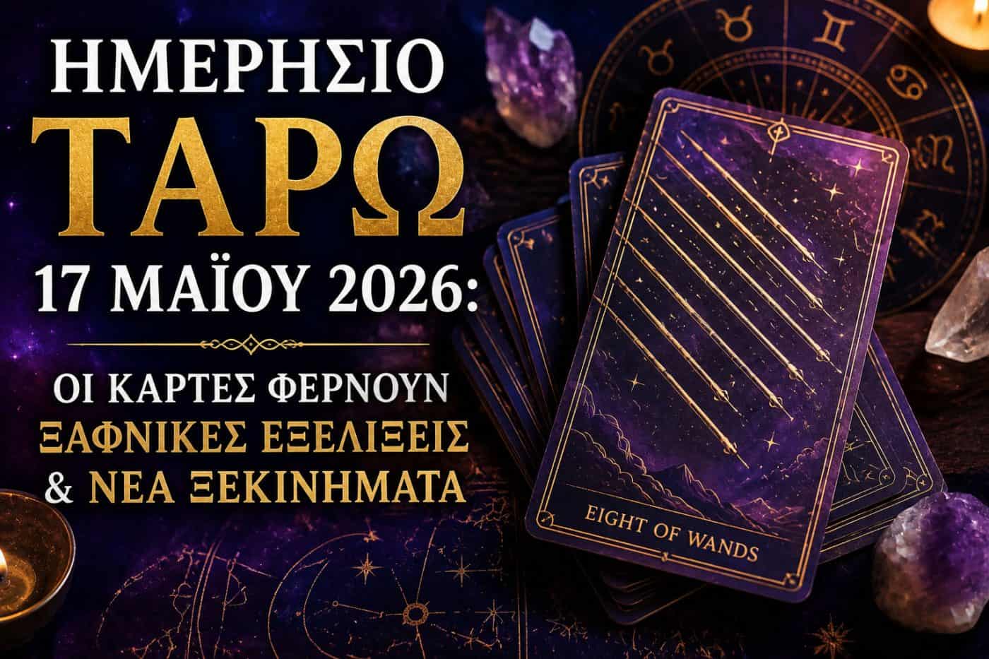 Ημερήσιο Ταρώ 17 Μαΐου 2026: Οι Κάρτες Φέρνουν Ξαφνικές Εξελίξεις & Νέα Ξεκινήματα