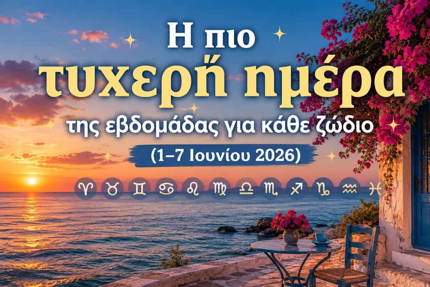 Η πιο τυχερή ημέρα της εβδομάδας για κάθε ζώδιο (1–7 Ιουνίου 2026)