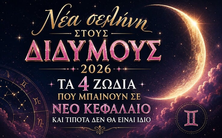 Νέα σελήνη στους Διδύμους 2026: Τα 4 ζώδια που μπαίνουν σε νέο κεφάλαιο και τίποτα δεν θα είναι ίδιο