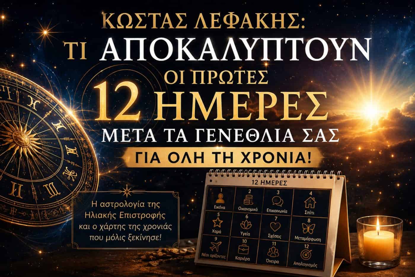 Κώστας Λεφάκης: Τι αποκαλύπτουν οι πρώτες 12 ημέρες μετά τα γενέθλιά σας για όλη τη χρονιά