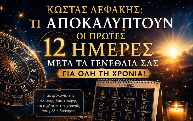 Κώστας Λεφάκης: Τι αποκαλύπτουν οι πρώτες 12 ημέρες μετά τα γενέθλιά σας για όλη τη χρονιά