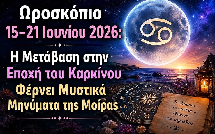Ωροσκόπιο 15–21 Ιουνίου: Η μετάβαση στην εποχή του Καρκίνου φέρνει μυστικά μηνύματα της μοίρας