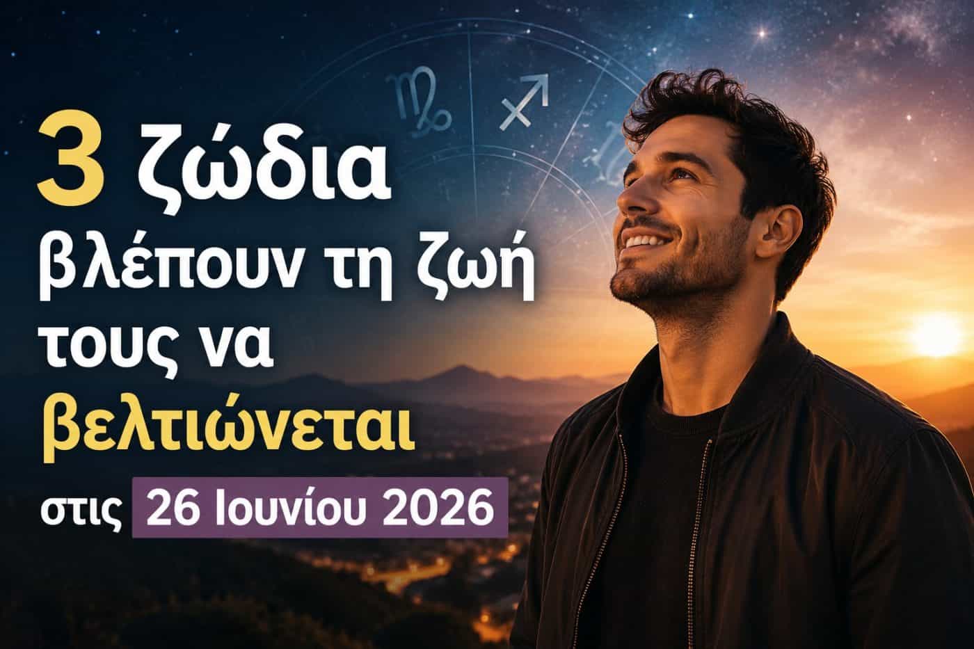 3 ζώδια βλέπουν τη ζωή τους να βελτιώνεται στις 26 Ιουνίου 2026