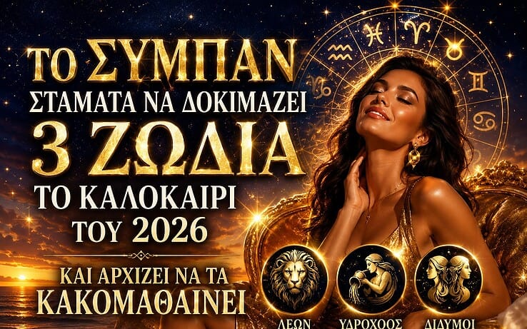 Το σύμπαν σταματά να δοκιμάζει 3 ζώδια το καλοκαίρι του 2026 και αρχίζει να τα κακομαθαίνει
