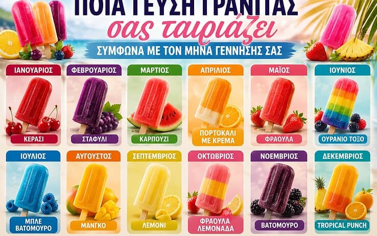Ποια γεύση Γρανίτας σας ταιριάζει σύμφωνα με τον μήνα γέννησής σας