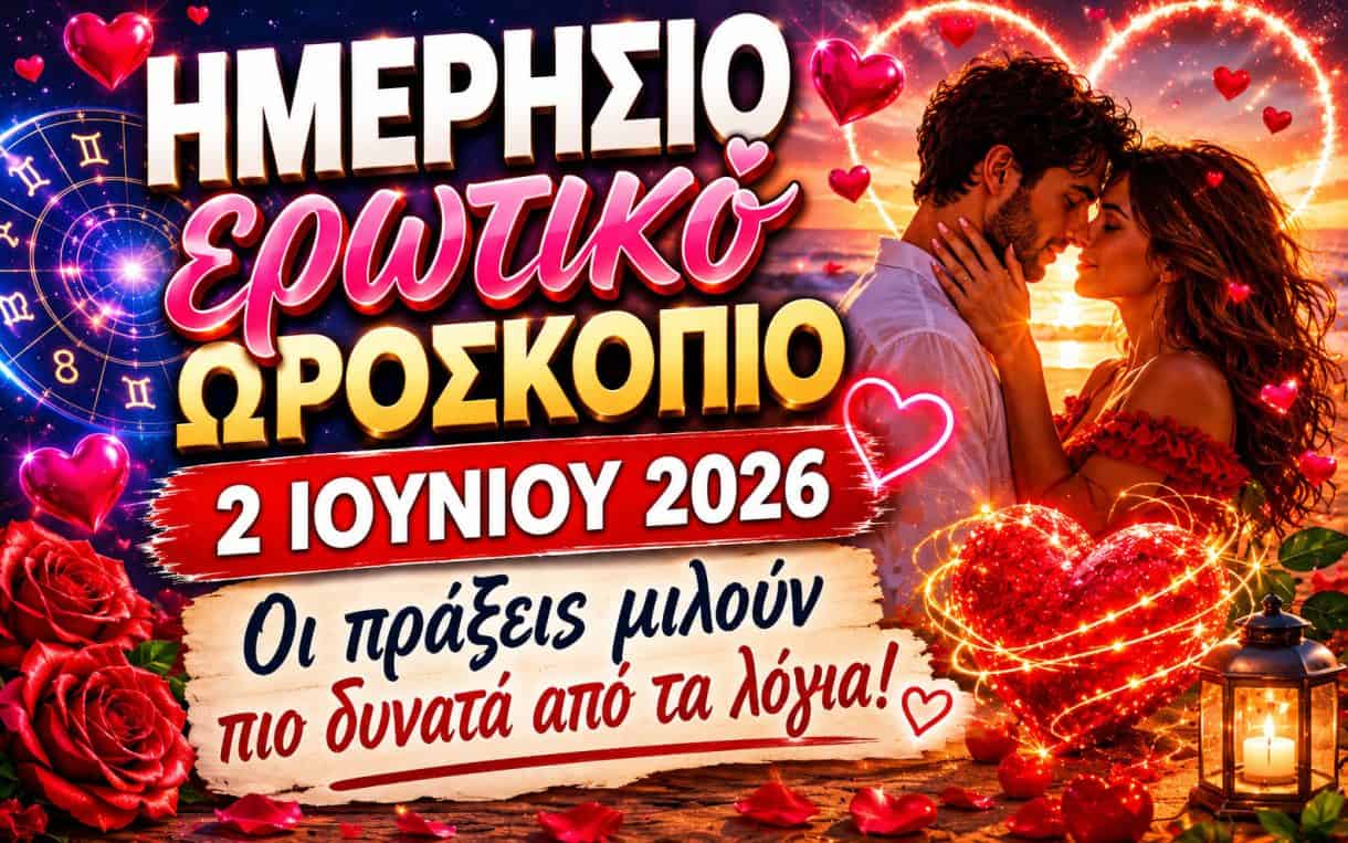Ημερήσιο ερωτικό ωροσκόπιο 2 Ιουνίου 2026: Οι πράξεις μιλούν πιο δυνατά από τα λόγια