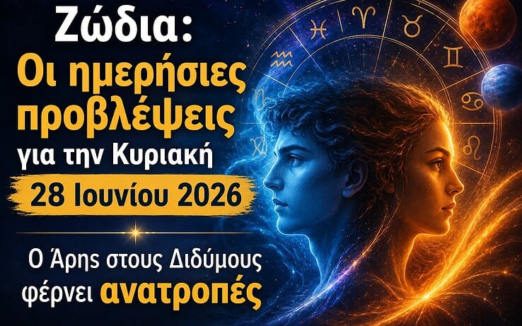 Ζώδια: Οι ημερήσιες προβλέψεις για την Κυριακή 28 Ιουνίου 2026 – Ο Άρης στους Διδύμους φέρνει ανατροπές