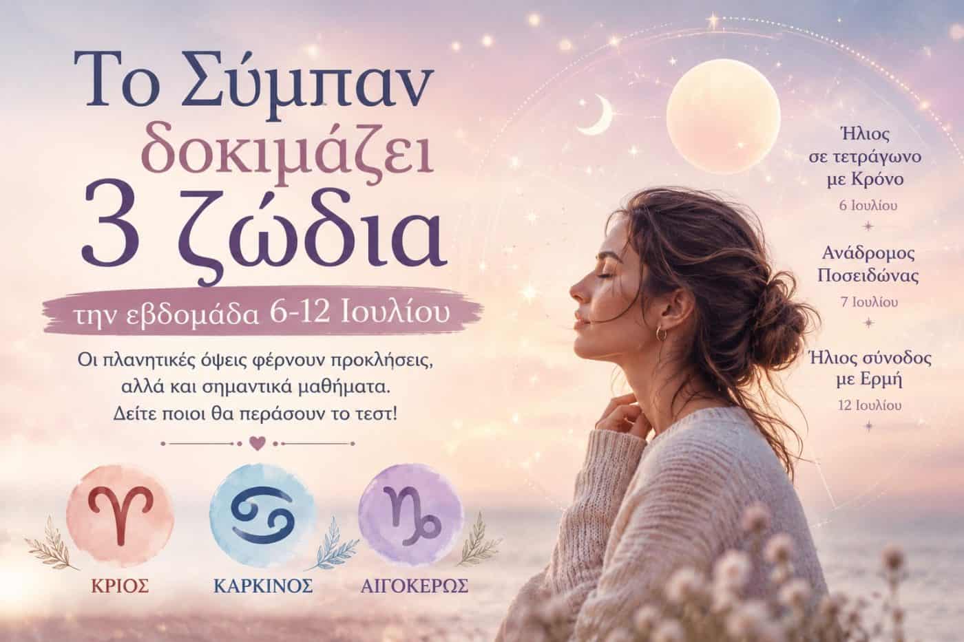 Το Σύμπαν δοκιμάζει 3 ζώδια την εβδομάδα 6-12 Ιουλίου – Ποιοι θα περάσουν το τεστ;