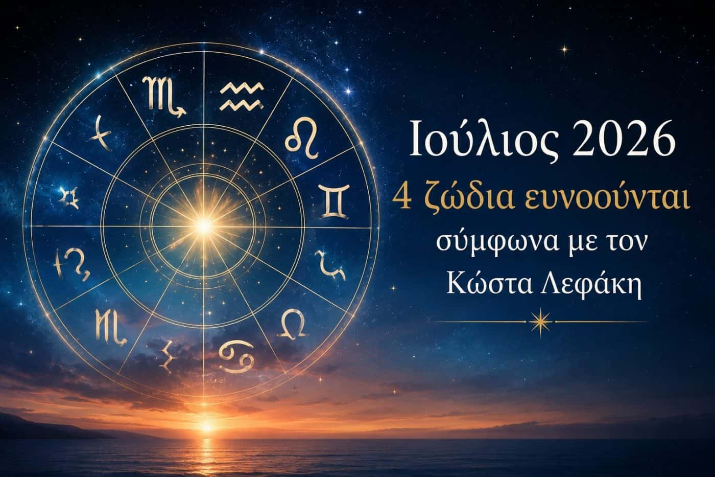 Ο Ιούλιος του 2026 φέρνει τύχη και ευκαιρίες για 4 ζώδια, σύμφωνα με τον Κώστα Λεφάκη
