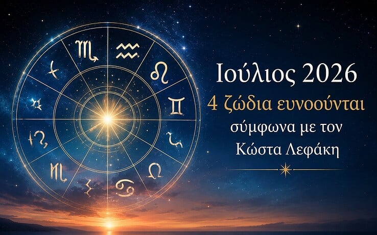 Ο Ιούλιος του 2026 φέρνει τύχη και ευκαιρίες για 4 ζώδια, σύμφωνα με τον Κώστα Λεφάκη