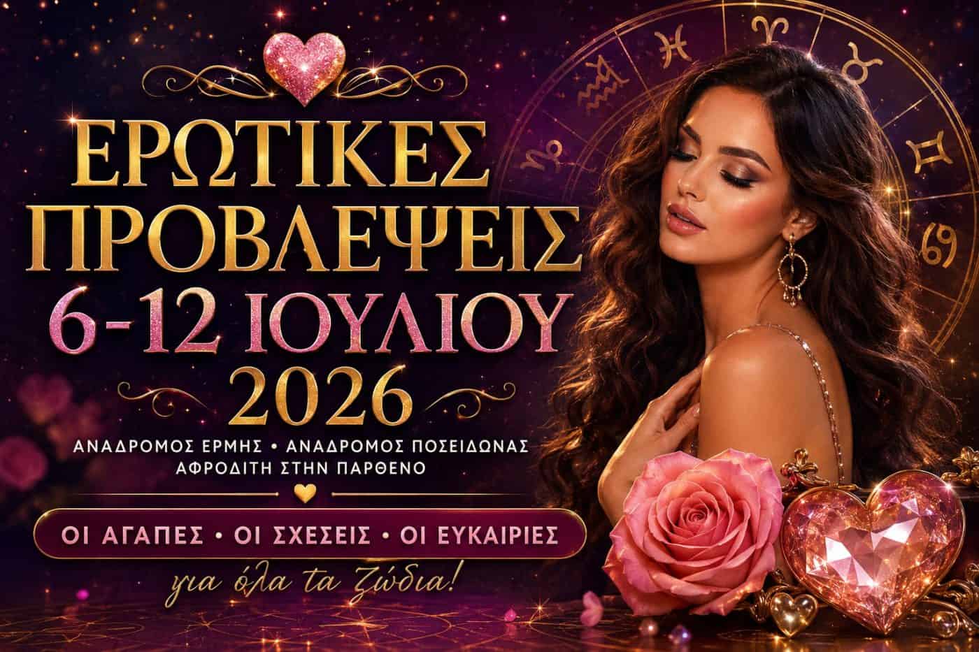 Εβδομαδιαίες Ερωτικές Προβλέψεις (6 – 12 Ιουλίου 2026) Ο ανάδρομος Ποσειδώνας φέρνει περισσότερη ενδοσκόπηση στις σχέσεις