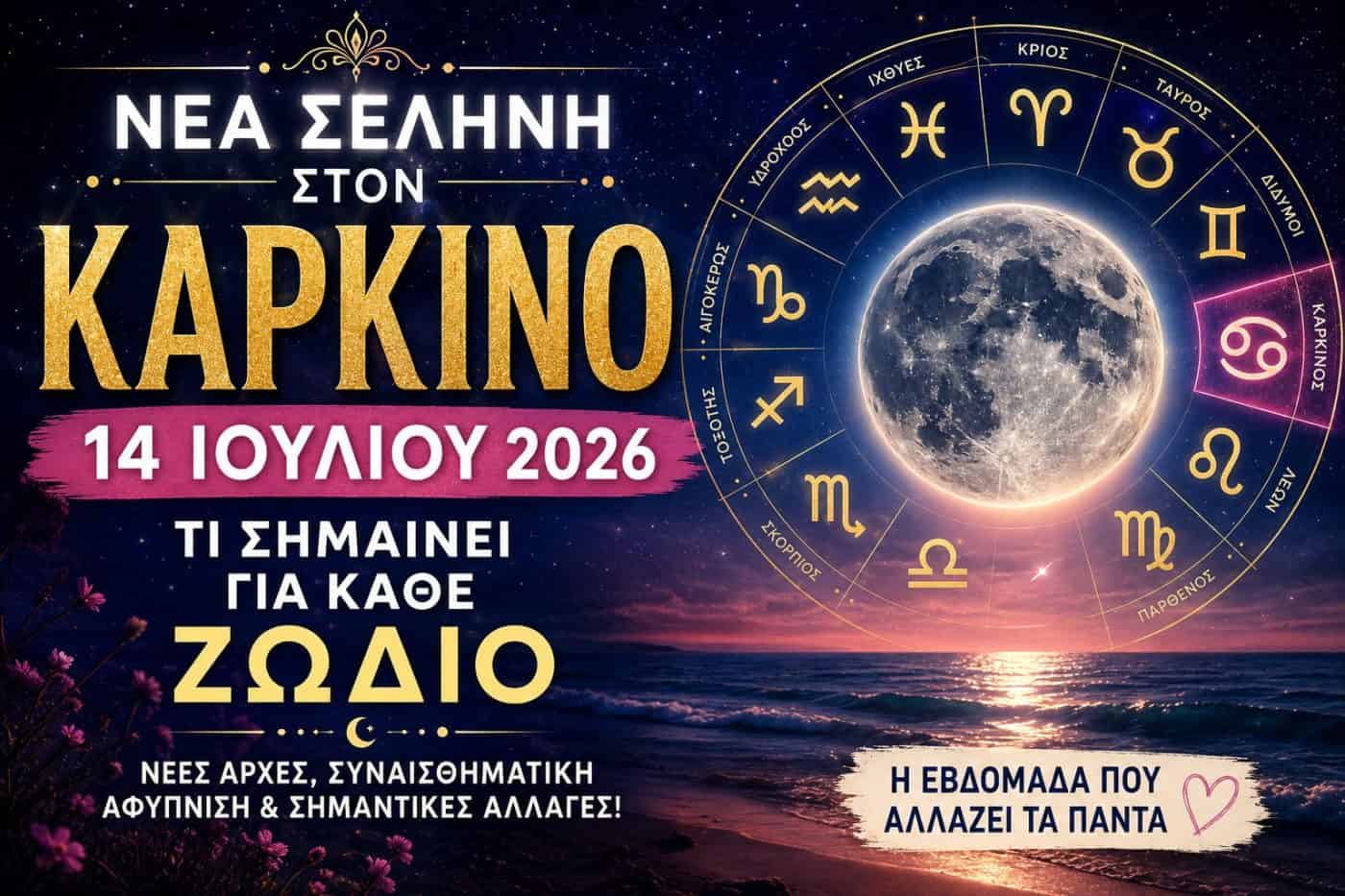 Η Νέα Σελήνη στον Καρκίνο στις 14 Ιουλίου φέρνει ξεχωριστά μηνύματα για κάθε ζώδιο αυτή την εβδομάδα