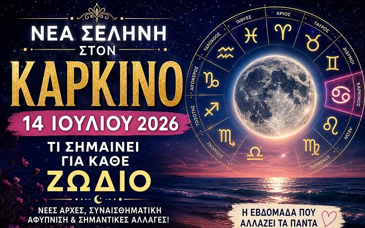Η Νέα Σελήνη στον Καρκίνο στις 14 Ιουλίου φέρνει ξεχωριστά μηνύματα για κάθε ζώδιο αυτή την εβδομάδα