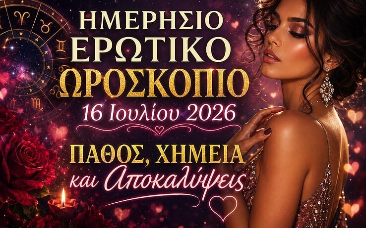 Ημερήσιο Ερωτικό Ωροσκόπιο 16 Ιουλίου 2026: Πάθος, Χημεία και Αποκαλύψεις