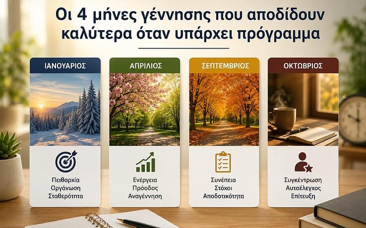 Οι 4 μήνες γέννησης που αποδίδουν καλύτερα όταν υπάρχει πρόγραμμα