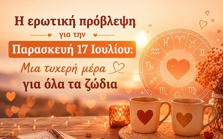 Η ερωτική πρόβλεψη για την Παρασκευή 17 Ιουλίου: Μια τυχερή μέρα για όλα τα ζώδια