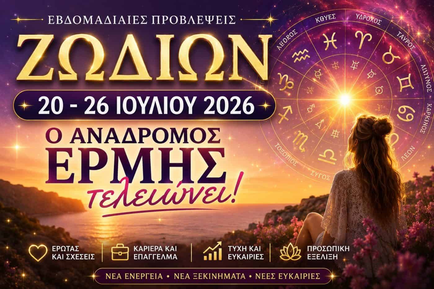 Εβδομαδιαίες προβλέψεις ζωδίων 20 – 26 Ιουλίου 2026: Ο ανάδρομος Ερμής τελειώνει και όλα αλλάζουν