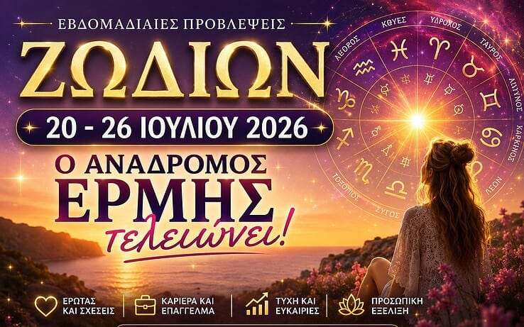 Εβδομαδιαίες προβλέψεις ζωδίων 20 – 26 Ιουλίου 2026: Ο ανάδρομος Ερμής τελειώνει και όλα αλλάζουν