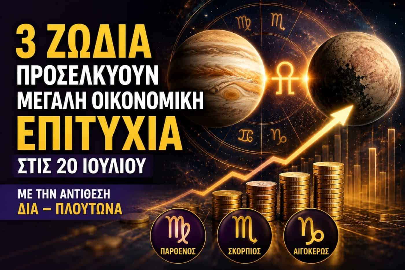 3 ζώδια προσελκύουν μεγάλη οικονομική επιτυχία στις 20 Ιουλίου, με την αντίθεση Δία – Πλούτωνα