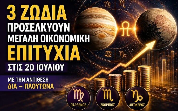 3 ζώδια προσελκύουν μεγάλη οικονομική επιτυχία στις 20 Ιουλίου, με την αντίθεση Δία – Πλούτωνα
