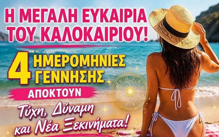 Η μεγάλη ευκαιρία του Καλοκαιριού: 4 ημερομηνίες γέννησης αποκτούν τύχη, δύναμη και νέα ξεκινήματα