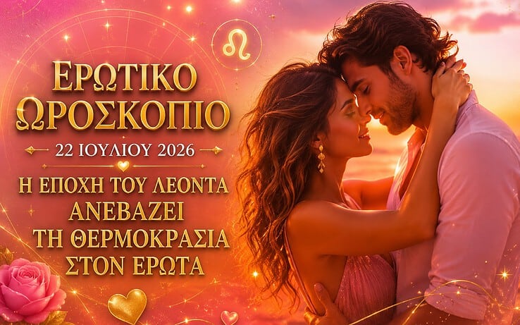 Ερωτικό ωροσκόπιο 22 Ιουλίου 2026: Η εποχή του Λέοντα ανεβάζει τη θερμοκρασία στον έρωτα