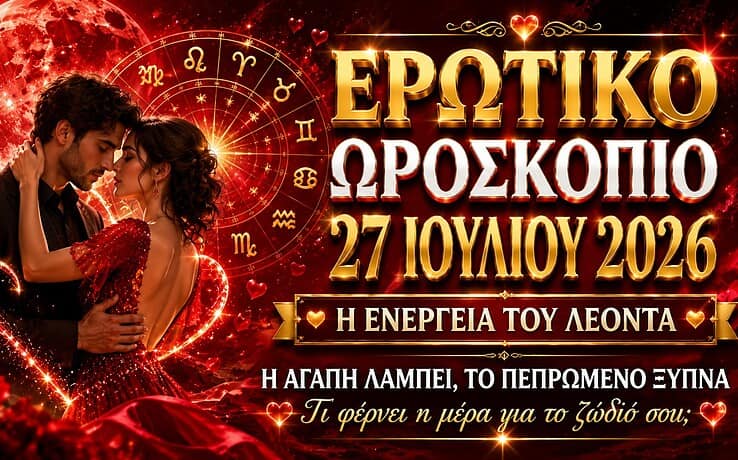 Ερωτικό ωροσκόπιο σήμερα 27 Ιουλίου 2026: Η ενέργεια του Λέοντα δυναμώνει τον έρωτα για όλα τα ζώδια
