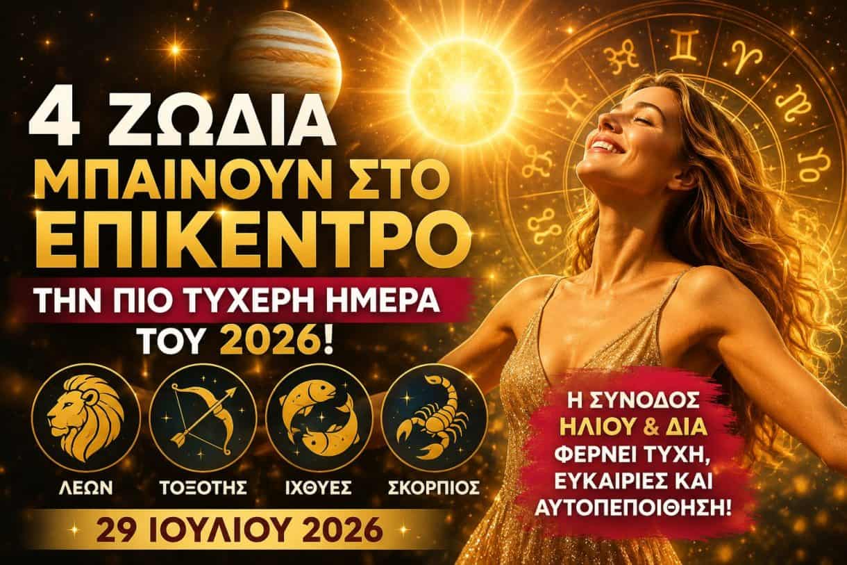 4 Ζώδια μπαίνουν στο επίκεντρο την πιο τυχερή ημέρα του 2026