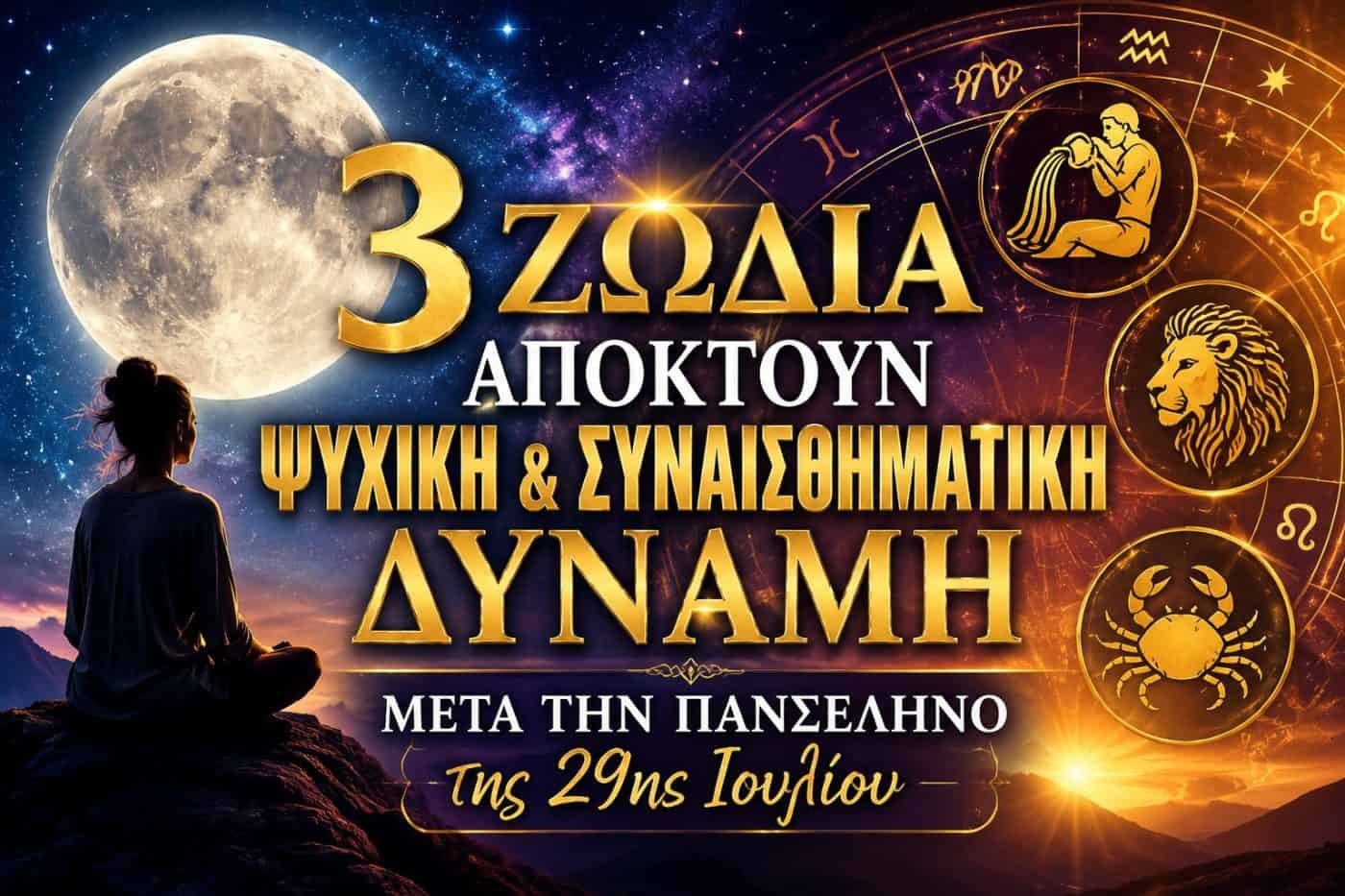 3 ζώδια αποκτούν ψυχική και συναισθηματική δύναμη μετά την Πανσέληνο της 29ης Ιουλίου