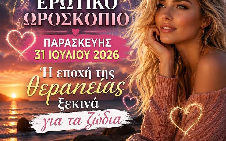 Ερωτικό ωροσκόπιο Παρασκευής 31 Ιουλίου 2026: Η εποχή της θεραπείας ξεκινά για τα ζώδια 