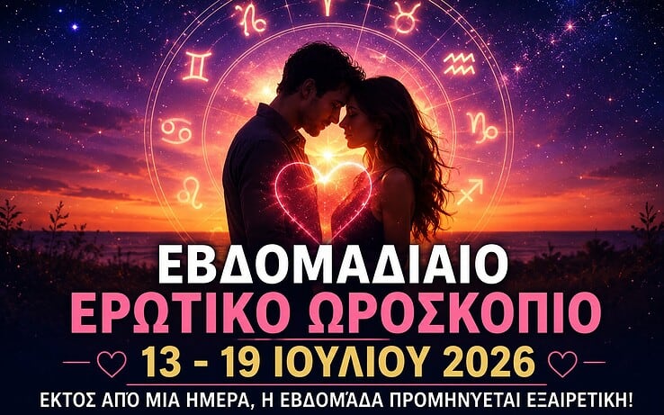 Εβδομαδιαίο Ερωτικό Ωροσκόπιο 13 – 19 Ιουλίου 2026: Εκτός από μία ημέρα, η εβδομάδα προμηνύεται εξαιρετική