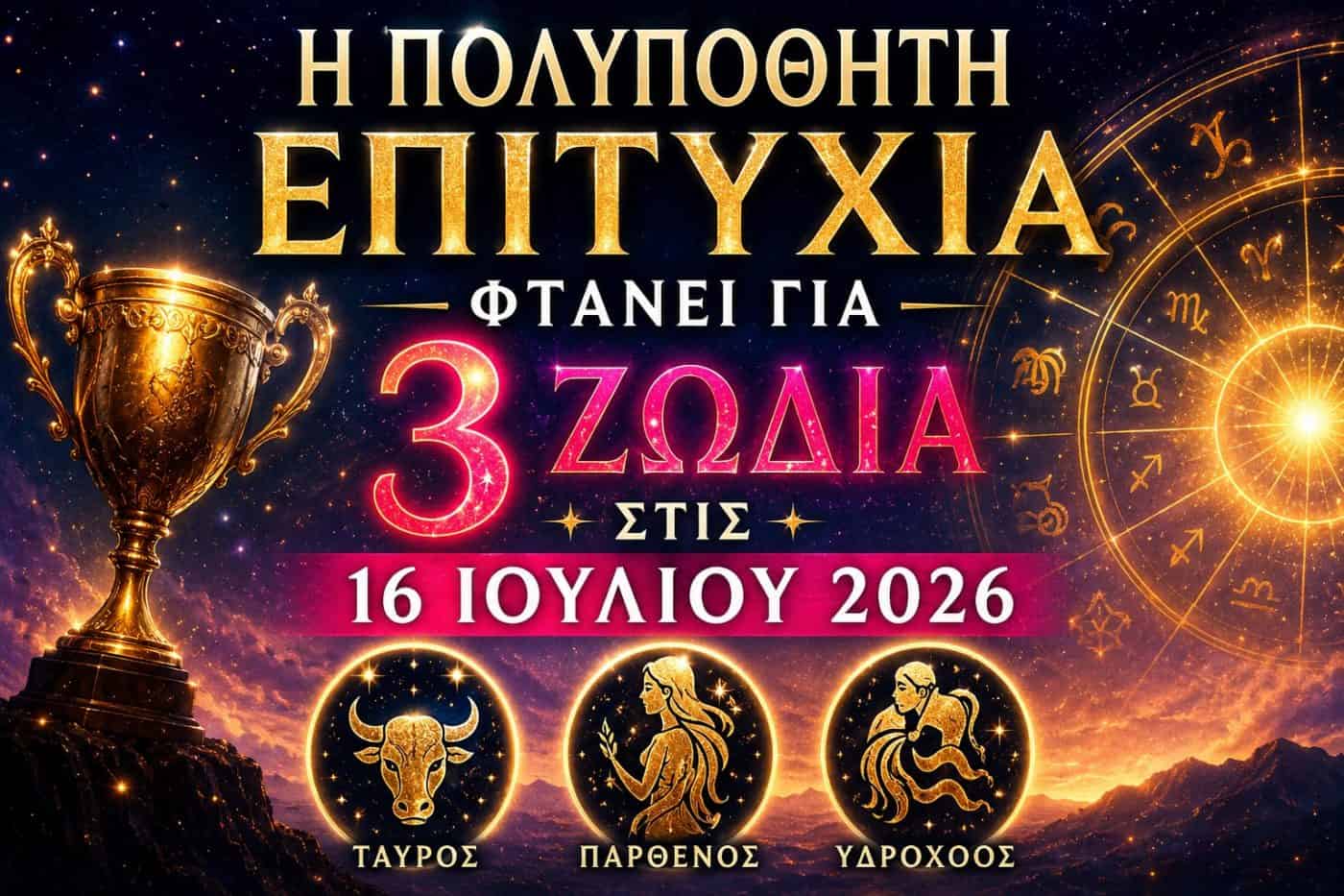 Η πολυπόθητη επιτυχία φτάνει για 3 ζώδια στις 16 Ιουλίου 2026
