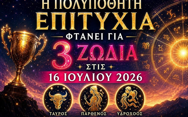 Η πολυπόθητη επιτυχία φτάνει για 3 ζώδια στις 16 Ιουλίου 2026