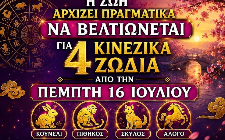 Η ζωή αρχίζει πραγματικά να βελτιώνεται για 4 κινεζικά ζώδια από την Πέμπτη 16 Ιουλίου