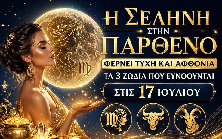 Η Σελήνη στην Παρθένο φέρνει τύχη και αφθονία: Τα 3 ζώδια που ευνοούνται στις 17 Ιουλίου