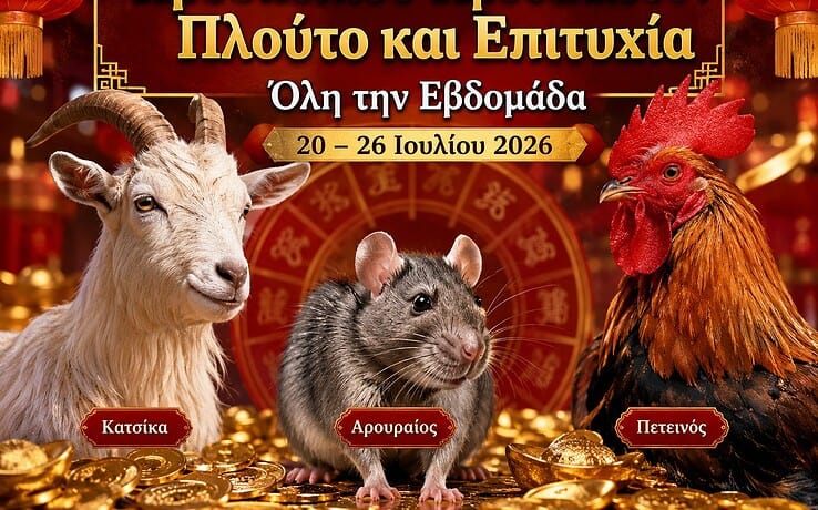 3 Ζώδια του Κινέζικου Ωροσκοπίου Προσελκύουν Πλούτο και Επιτυχία Όλη την Εβδομάδα 20–26 Ιουλίου 2026