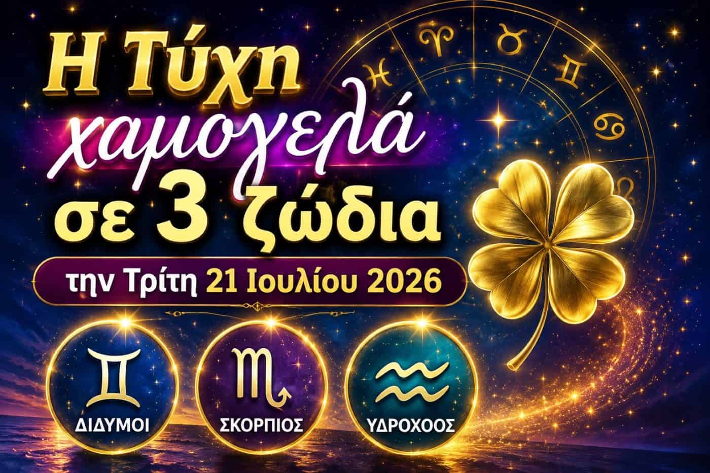 Η Τύχη χαμογελά σε 3 ζώδια την Τρίτη 21 Ιουλίου 2026