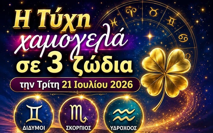 Η Τύχη χαμογελά σε 3 ζώδια την Τρίτη 21 Ιουλίου 2026