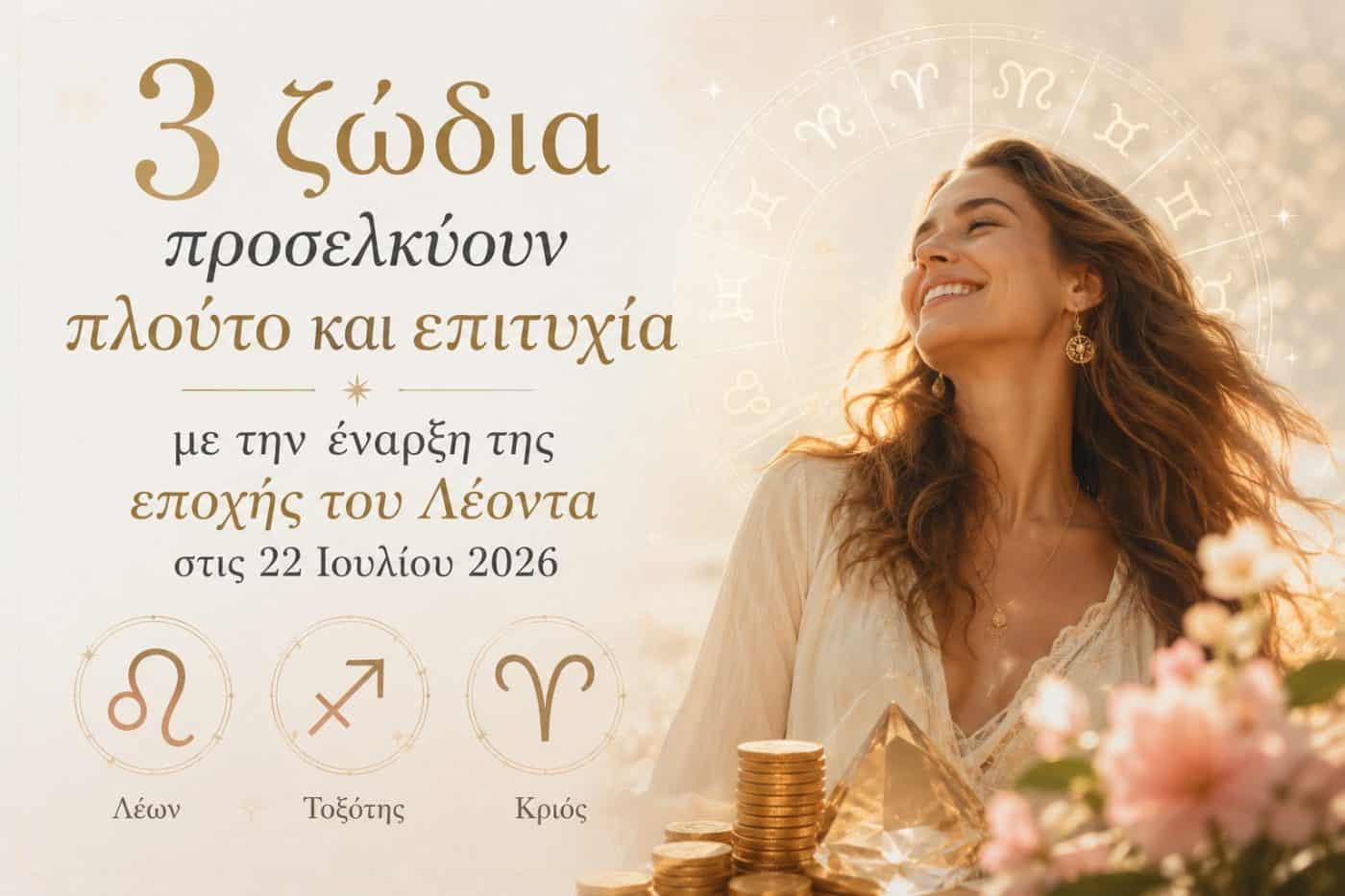 3 ζώδια προσελκύουν πλούτο και επιτυχία με την έναρξη της εποχής του Λέοντα στις 22 Ιουλίου 2026