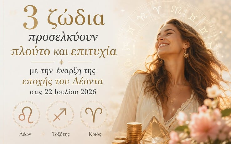 3 ζώδια προσελκύουν πλούτο και επιτυχία με την έναρξη της εποχής του Λέοντα στις 22 Ιουλίου 2026