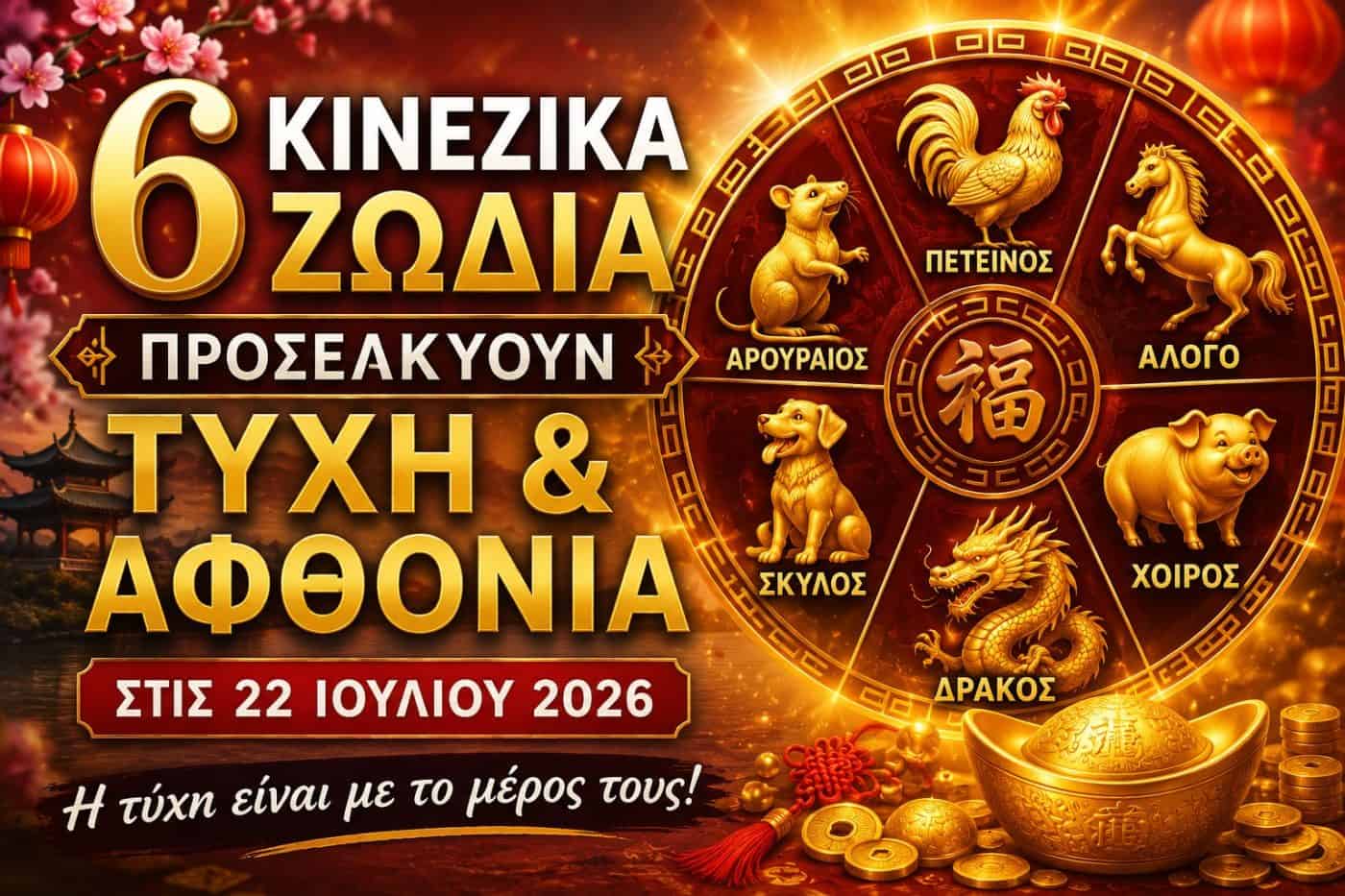 6 κινέζικα ζώδια προσελκύουν τύχη και αφθονία στις 22 Ιουλίου 2026