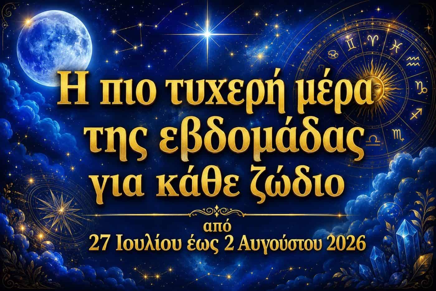 Η πιο τυχερή μέρα της εβδομάδας για κάθε ζώδιο από 27 Ιουλίου έως 2 Αυγούστου 2026