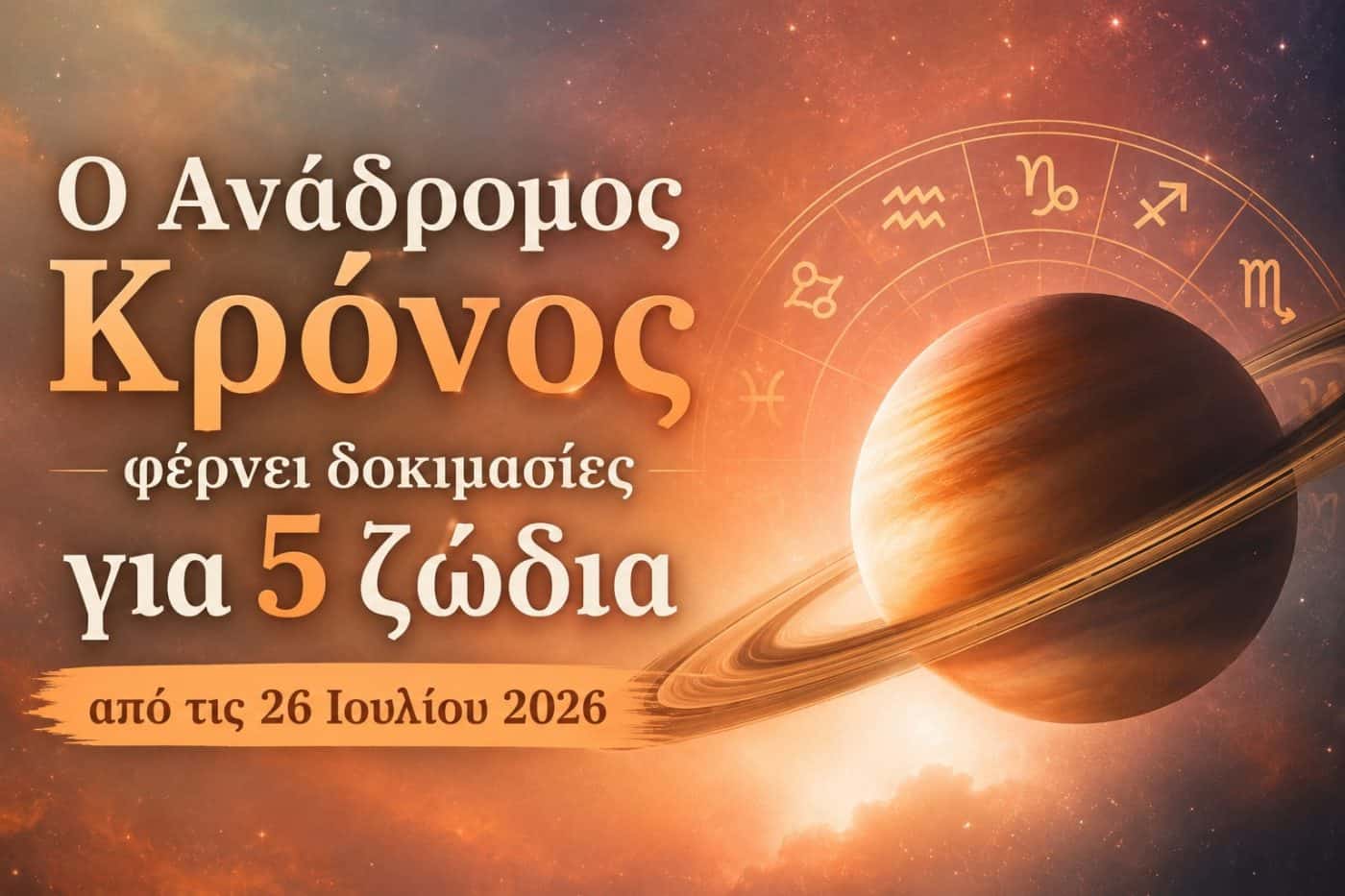 Ο Ανάδρομος Κρόνος φέρνει δοκιμασίες για 5 ζώδια από τις 26 Ιουλίου 2026