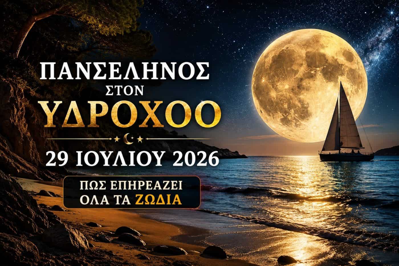 Η Πανσέληνος στον Υδροχόο στις 29 Ιουλίου 2026 φέρνει σημαντικές αλλαγές σε κάθε ζώδιο