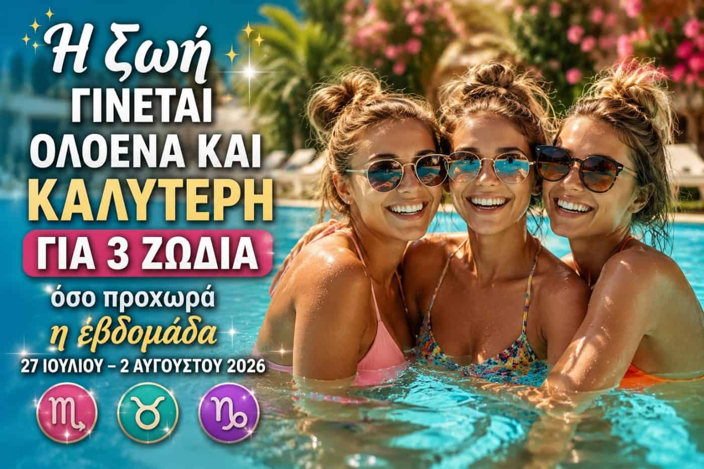 Η ζωή γίνεται ολοένα και καλύτερη για 3 ζώδια όσο προχωρά η εβδομάδα 27 Ιουλίου – 2 Αυγούστου 2026