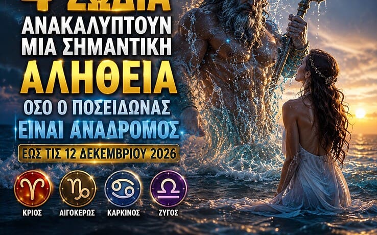 4 ζώδια ανακαλύπτουν μια σημαντική αλήθεια όσο ο Ποσειδώνας είναι ανάδρομος έως τις 12 Δεκεμβρίου 2026